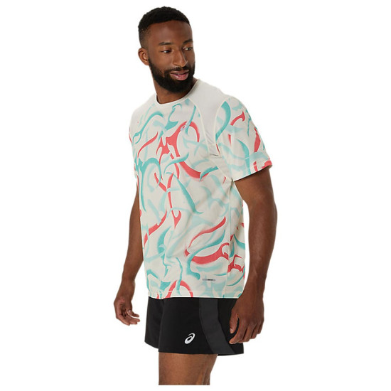 Asics Ανδρική κοντομάνικη μπλούζα Road All Over Print SS Top